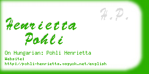 henrietta pohli business card